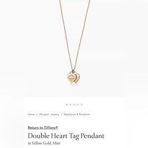 Double Heart Tag Pendant
in Yellow Gold, Mini